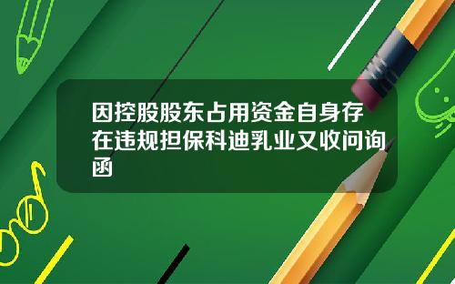 因控股股东占用资金自身存在违规担保科迪乳业又收问询函