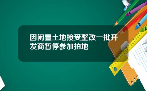 因闲置土地接受整改一批开发商暂停参加拍地
