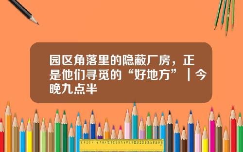 园区角落里的隐蔽厂房，正是他们寻觅的“好地方”｜今晚九点半