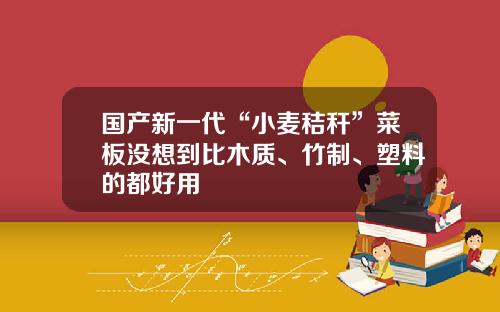 国产新一代“小麦秸秆”菜板没想到比木质、竹制、塑料的都好用