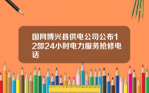 国网博兴县供电公司公布12部24小时电力服务抢修电话