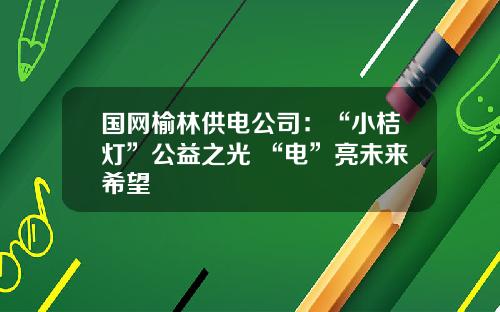国网榆林供电公司：“小桔灯”公益之光 “电”亮未来希望