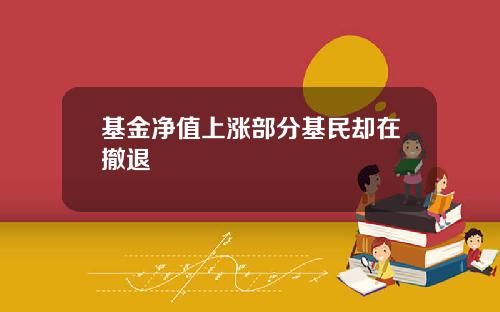 基金净值上涨部分基民却在撤退
