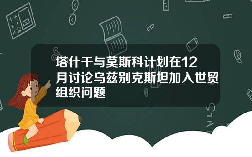 塔什干与莫斯科计划在12月讨论乌兹别克斯坦加入世贸组织问题