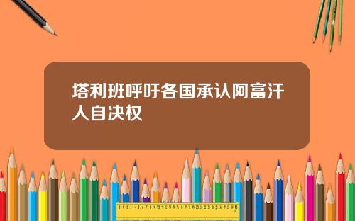 塔利班呼吁各国承认阿富汗人自决权