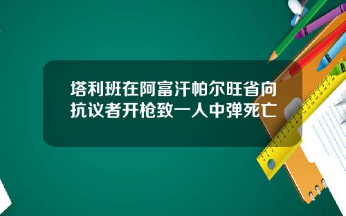 塔利班在阿富汗帕尔旺省向抗议者开枪致一人中弹死亡