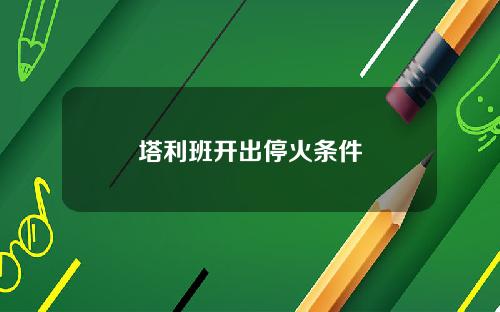 塔利班开出停火条件