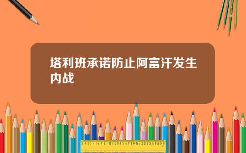 塔利班承诺防止阿富汗发生内战