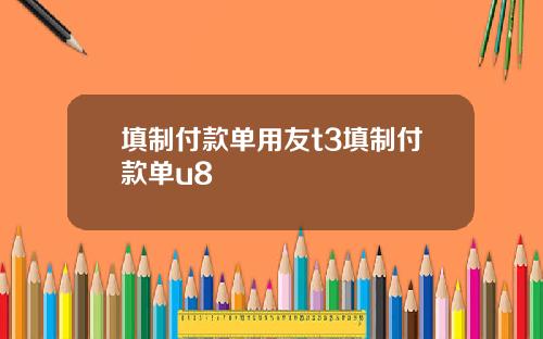 填制付款单用友t3填制付款单u8