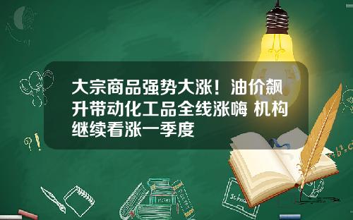大宗商品强势大涨！油价飙升带动化工品全线涨嗨 机构继续看涨一季度