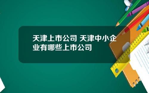 天津上市公司 天津中小企业有哪些上市公司