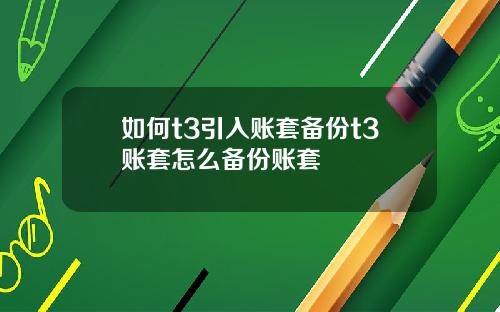 如何t3引入账套备份t3账套怎么备份账套
