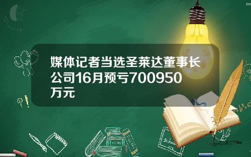 媒体记者当选圣莱达董事长公司16月预亏700950万元