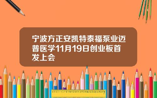 宁波方正安凯特泰福泵业迈普医学11月19日创业板首发上会