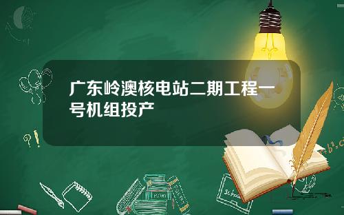 广东岭澳核电站二期工程一号机组投产