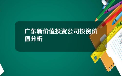 广东新价值投资公司投资价值分析