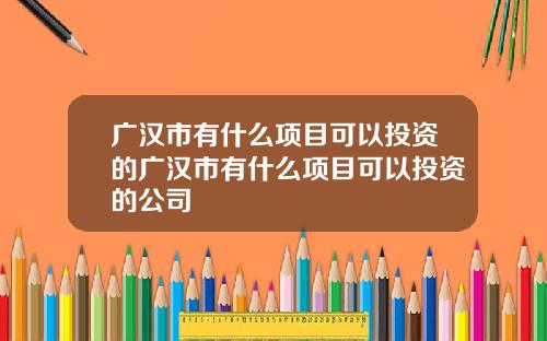 广汉市有什么项目可以投资的广汉市有什么项目可以投资的公司