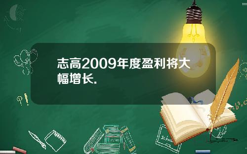 志高2009年度盈利将大幅增长.