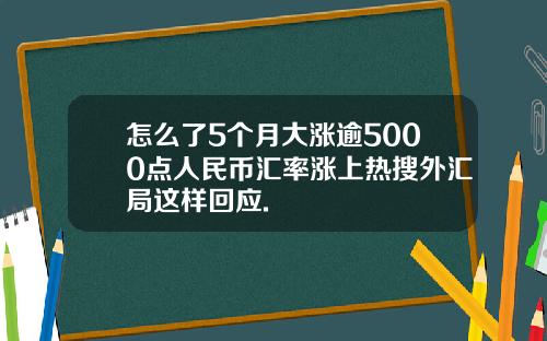 怎么了5个月大涨逾5000点人民币汇率涨上热搜外汇局这样回应.