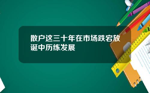 散户这三十年在市场跌宕放诞中历练发展