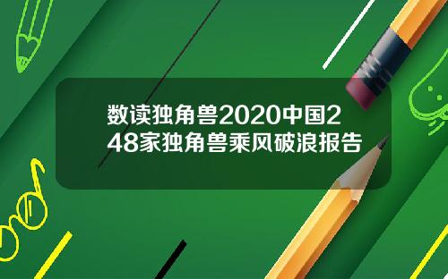 数读独角兽2020中国248家独角兽乘风破浪报告