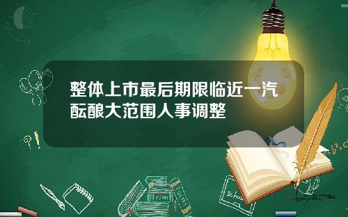 整体上市最后期限临近一汽酝酿大范围人事调整