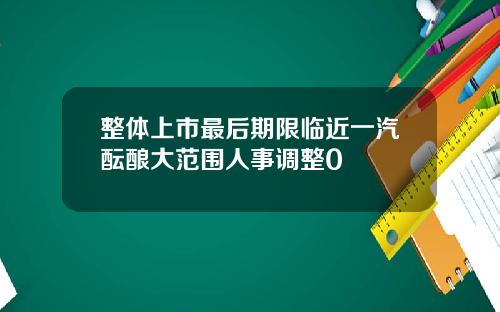 整体上市最后期限临近一汽酝酿大范围人事调整0