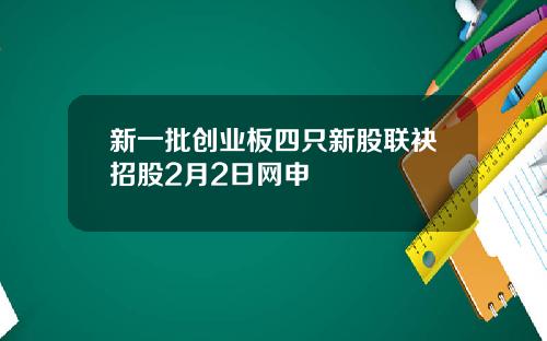 新一批创业板四只新股联袂招股2月2日网申