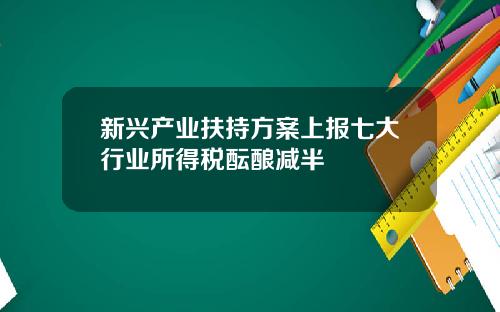 新兴产业扶持方案上报七大行业所得税酝酿减半