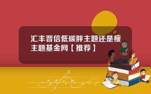 汇丰晋信低碳胖主题还是瘦主题基金网【推荐】