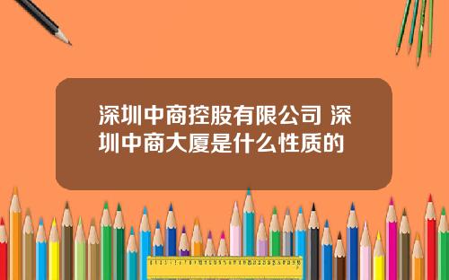 深圳中商控股有限公司 深圳中商大厦是什么性质的