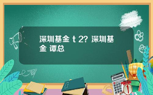 深圳基金 t 2？深圳基金 谭总