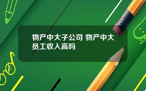 物产中大子公司 物产中大员工收入高吗