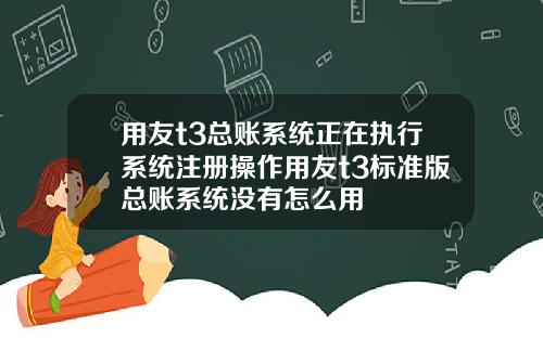 用友t3总账系统正在执行系统注册操作用友t3标准版总账系统没有怎么用