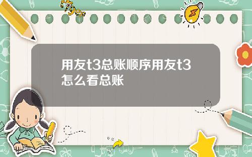 用友t3总账顺序用友t3怎么看总账