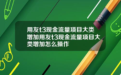 用友t3现金流量项目大类增加用友t3现金流量项目大类增加怎么操作