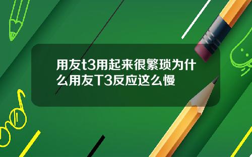用友t3用起来很繁琐为什么用友T3反应这么慢