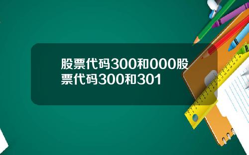 股票代码300和000股票代码300和301