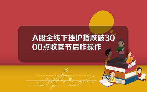 A股全线下挫沪指跌破3000点收官节后咋操作