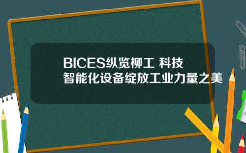 BICES纵览柳工 科技智能化设备绽放工业力量之美