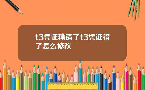 t3凭证输错了t3凭证错了怎么修改