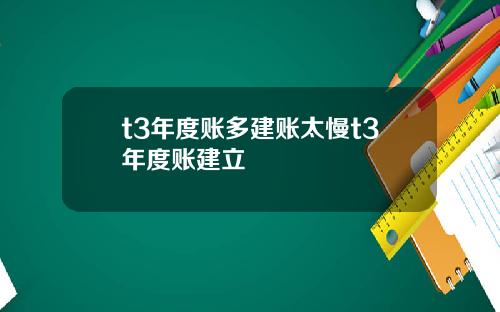 t3年度账多建账太慢t3年度账建立