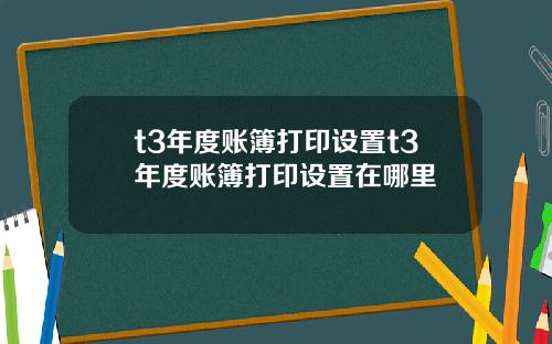 t3年度账簿打印设置t3年度账簿打印设置在哪里