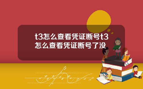 t3怎么查看凭证断号t3怎么查看凭证断号了没
