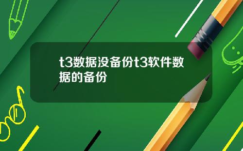 t3数据没备份t3软件数据的备份