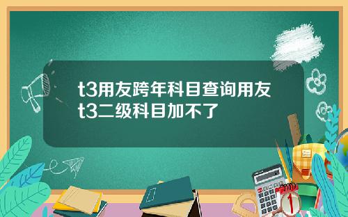 t3用友跨年科目查询用友t3二级科目加不了