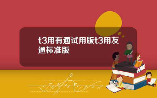 t3用有通试用版t3用友通标准版