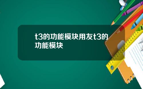 t3的功能模块用友t3的功能模块