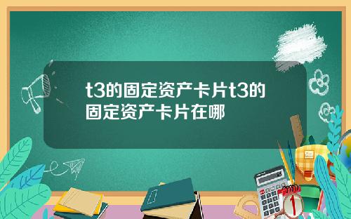 t3的固定资产卡片t3的固定资产卡片在哪