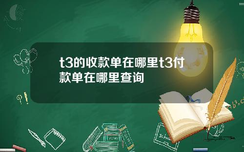 t3的收款单在哪里t3付款单在哪里查询